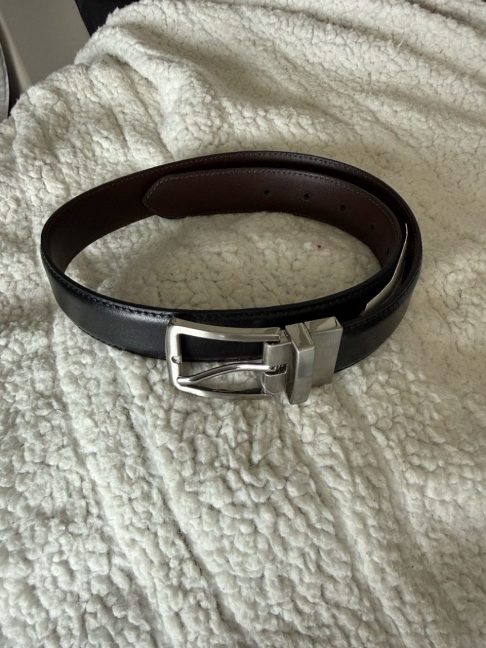 Kids Reversible Black & Brown Belt with Silver Buckle